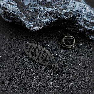 Значок: Jesus (чорний) 078651 фото