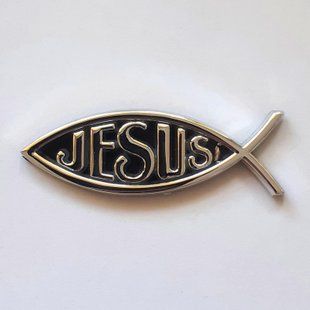 Наліпка: Рибка Jesus 143335 фото